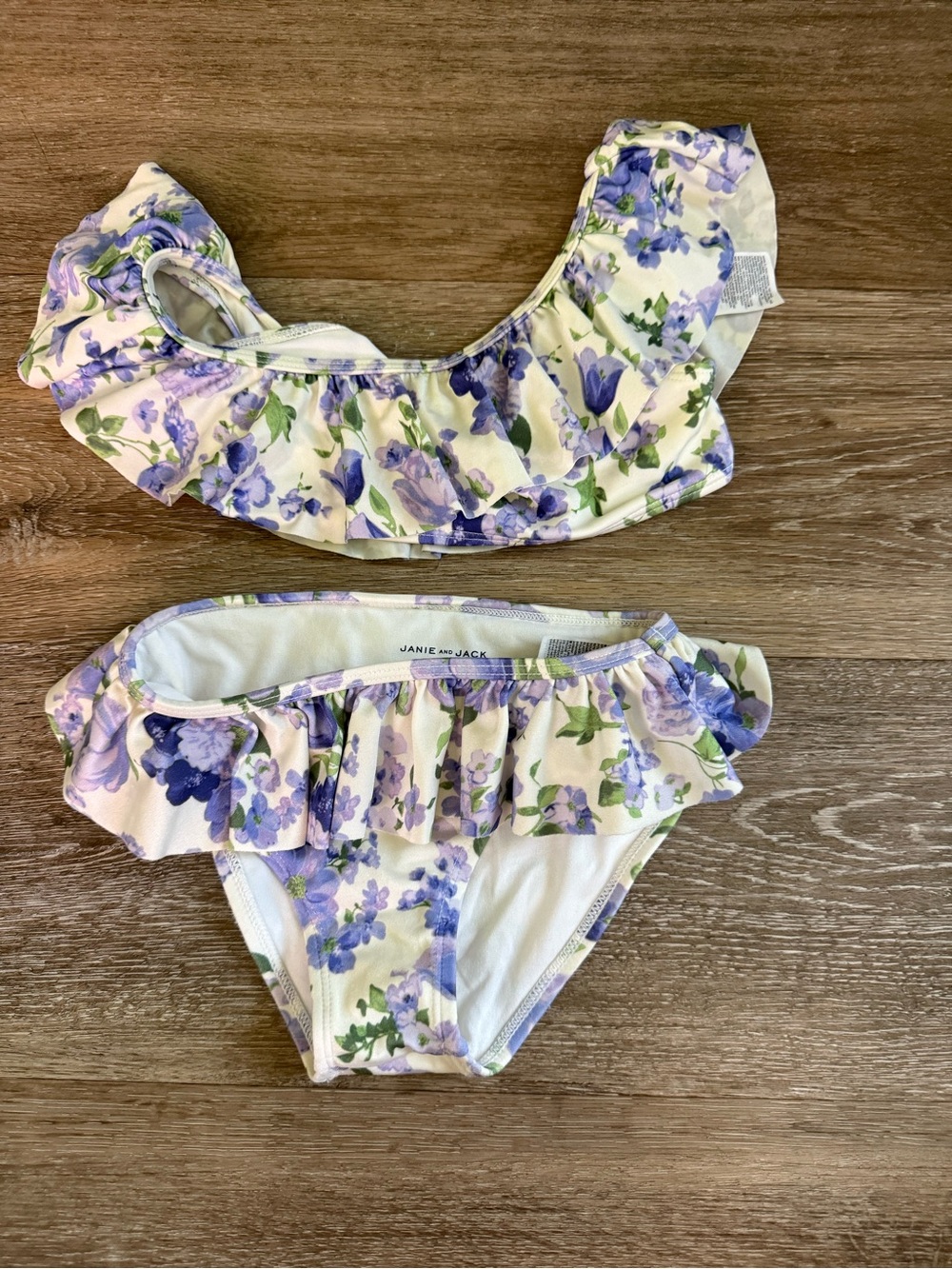 Janie and Jack Lavender Floral Ruffle Two-Piece Swim Set